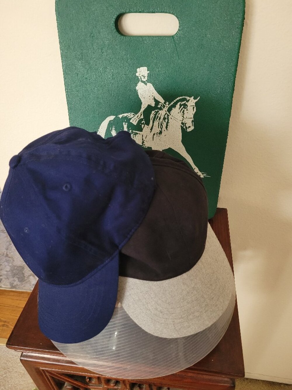 Lot of 3 Hats Caps NWOT - Navy & Two-Tone Gray/Blue Adjustable & Green Cushion